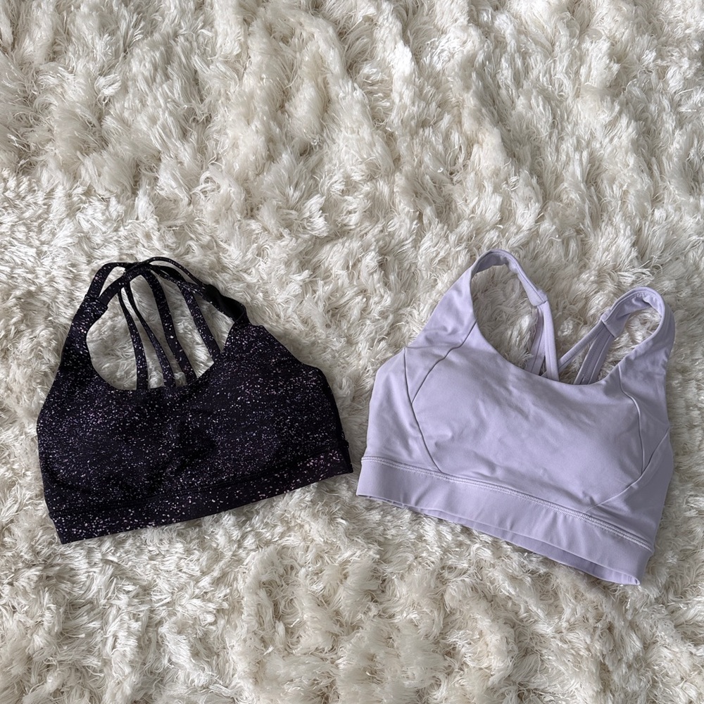 Lululemon Black and Lavender Sports Bras